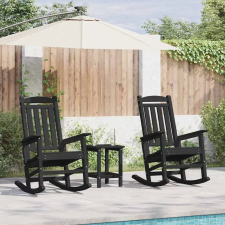  Hintaszék 2 pcs Fekete 92 x 70 x 108 cm Polietilén kerti bútor