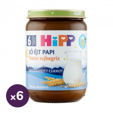 Hipp BIO jó éjt papi natúr tejbegríz, 6 hó+ (6x190 g) bébiétel