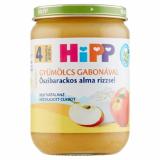  HiPP Gyümölcs Gabonával BIO őszibarackos alma rizzsel bébidesszert 4 hónapos kortól 190 g bébiétel