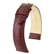 Hirsch Duke borjúbőr óraszíj, burgundi, 16/14mm óraszíj