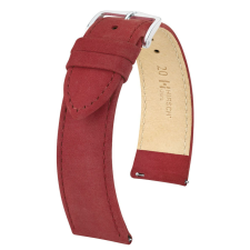 Hirsch Osiris Nubuck borjúbőr óraszíj, burgundi, 18/16M óraszíj