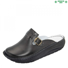  HirschBio női fekete bőr gördülő talpú klumpa 35-42 gyógypapucs