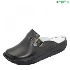  HirschBio női fekete bőr gördülő talpú klumpa 35-42 gyógypapucs