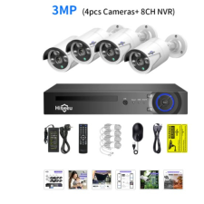 Hiseeu 3mp POE biztonsági kamerarendszer 3T tárhellyel megfigyelő kamera