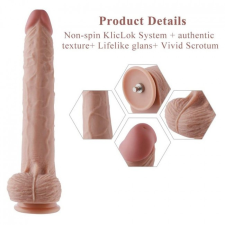 Hismith HSA69 - Extra-Length Silicone Vibrating Dildo KlicLok 11.8&quot; Skin műpénisz, dildó