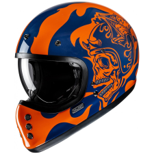 HJC V60 Flame MC27 zárt motoros bukósisak narancssárga-kék bukósisak