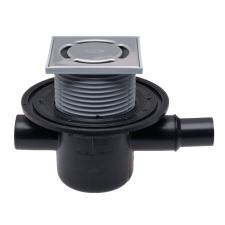 HL HL 300 padlószifon vízszintes kimenettel, 150x150mm ráccsal, 50mm vízzárral fürdőkellék