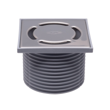 HL HL 37N rácstartó, 110mm cső/123x123mm műanyag keret, 115x115mm inox rács fürdőkellék