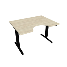  Hobis Motion Ergo elektromosan állítható magasságú íróasztal - 2 szegmensű, standard vezérléssel Szélesség: 120 cm, Szerkezet színe: fekete RAL 9005, Asztallap színe: akác íróasztal
