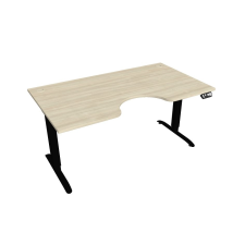  Hobis Motion Ergo elektromosan állítható magasságú íróasztal - 2M szegmensű, memória vezérléssel Szélesség: 160 cm, Szerkezet színe: fekete RAL 9005, Asztallap színe: akác íróasztal