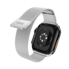 Hoco AS101 mágneses rozsdamentes acél szíj Apple Watch 42 / 44 / 45 /49 mm - ezüst színű okosóra kellék