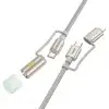 Hoco Cable All-in-one USB C / Lightning to USB C / LED Light Hoco PD 3A 60W 1,2 m U138 grey