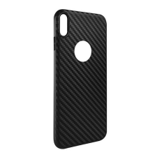 Hoco DELICATE SHADOW szilikon telefonvédő (karbon minta, logó kivágás) FEKETE [Apple iPhone XS Max 6.5] tok és táska