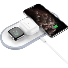 Hoco HOC0181 CW24 3in1 fehér vezeték nélküli Qi gyorstöltő (6931474724588) mobiltelefon kellék