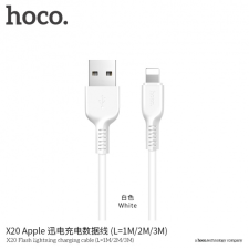 Hoco töltő kábel Apple iPhone / iPad / iPod - 1m - fehér kábel és adapter