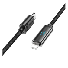 Hoco u127 adatkábel (type-c - lightning, 27w, pd gyorstölt&#337;, 120cm, törésgátló, led kijelz&#337;) fekete u127 _typec_lightning_black kábel és adapter