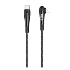 Hoco U84 adatkábel és töltő (USB - lightning 8pin, PD gyorstöltés támogatás, 120cm, cipőfűző minta) FEKETE (U84_LIGHTNING_B) (U84_LIGHTNING_B) kábel és adapter