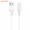 Hoco USB töltő- és adatkábel, USB Type-C, 200 cm, gyorstöltő, törésgátló, Hoco X20, fehér