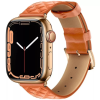 Hoco WA18 Bőr pótszíj Apple Watch 1-6 / SE (42 / 44 mm) / Watch 7-8 (45 mm) / Watch Ultra (49 mm) gyémánt minta narancssárga