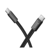 Hoco X125 adatkábel (Type-C - Type-C, 60W, lapos kábel, cipőfűző, 100cm) FEKETE