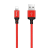 Hoco X14 adatátviteli kábel és töltő (USB - lightning 8pin, gyorstöltés támogatás, 100cm, cipőfűző minta) PIROS Apple iPhone 12 Pro Max, Apple IPAD 2, Apple IPAD Pro 11 (2018), Apple IPAD,