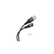 Hoco X38 adatkábel és töltő (USB - lightning 8pin, 2.4A, 1m, törésgátló) FEKETE (X38 / 137783) (X38) kábel és adapter