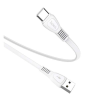 Hoco X40 adatkábel (USB - Type-C, 100cm, törésgátló, lapos kábel) FEHÉR