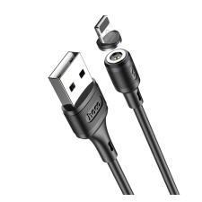 Hoco X52 adatátvitel kábel (USB - lightning 8pin, mágneses csatlakozó, 100cm) FEKETE Apple iPhone 7 Plus 5.5, Apple iPhone 7 4.7, Apple iPhone 6S 4.7, Apple IPAD Pro 12.9 (2015), Apple IPAD mini 4 tablet kellék