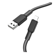 Hoco X69 adatkábel és töltő (USB - lightning 8pin, 2.4A, 100cm, törésgátló, cipőfűző minta) FEKETE / FEHÉR Apple iPhone 7 4.7, Apple iPhone 7 Plus 5.5, Apple IPAD mini 4, Apple IPAD Pro 12 kábel és adapter