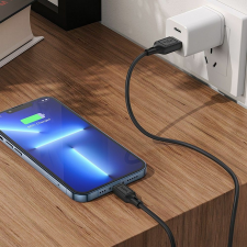 Hoco X90 USB-A - micro USB kábel 2.4A 1m - fekete kábel és adapter