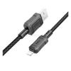 Hoco X94 adatkábel (USB - lightning, 2.4A, gyorstöltő, 100cm, törésgátló) FEKETE (HOCO_X94_UL_B)