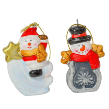  Hóember figura akasztós ker M7cm dekorációs kellék