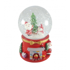  Hógömb Mikulással és hóemberrel 15cm karácsonyi dekoráció