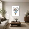  Hőlégballon hegyi tájjal illusztráció vászonkép