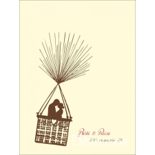  Hőlégballonos esküvői vendégkönyv, ujjlenyomatfa dekorációs kellék