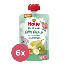 Holle 6x HOLLE Kiwi Koala Bio pyré hruška banán kiwi 100 g (8+) bébiétel