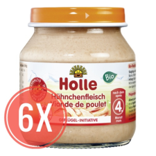 Holle Bio bébiétel, Csirkehús MEGA PACK, 6x125g (4 hónapos kortól) bébiétel