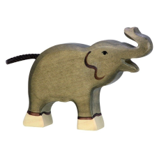 Holztiger Fa játék állatok - elefánt, felálló ormányú, kicsi barkácsolás, építés