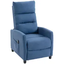 HomCom 160° Chenille kézi dönthető masszázsfotel lábtartóval és távirányítóval, sötétkék masszázsfotel