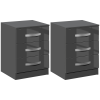 HomCom 2 darabos modern éjjeliszekrény szett kompakt kialakítással és 3 fiókkal