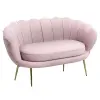 HomCom 2 személyes kanapé karfával, modern kanapé párnázott üléssel hálószobába és nappaliba, 130x77x77 cm, rózsaszín