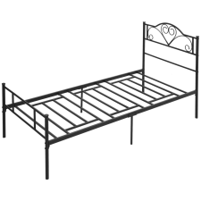 HomCom Ágykeret, Homcom, 95x211x106 cm, Fekete, Acél ágy és ágykellék