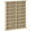HomCom CD könyvespolc 16 polccal, modern dizájn, fa, 106,5 x 24 x 126,3 cm, natúr