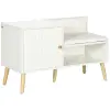 HomCom Cipőpad – 80×33×49 cm, Fehér, Üléssel és Tárolóhellyel