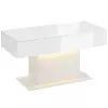  HOMCOM Dohányzóasztal tárolóval, LED magasfényű, modern, 2 fiókkal és távirányítóval, fehér