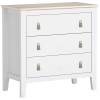 HomCom Fiókos Komód Fehér Műbőr Fogantyúkkal