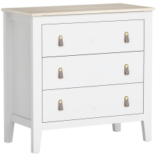 HomCom Fiókos Komód Fehér Műbőr Fogantyúkkal bútor