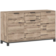 HomCom Fiókos Tálalószekrény 3 Állítható Polcokkal, 120x36,5x70 cm, Barna bútor