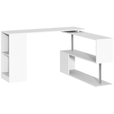 HomCom íróasztal fehér fa sarokban 140x120x78,2cm íróasztal