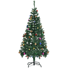 HomCom Karácsonyfa díszekkel, Homcom, Mesterséges, 150 cm, 420 ág, Zöld műfenyő